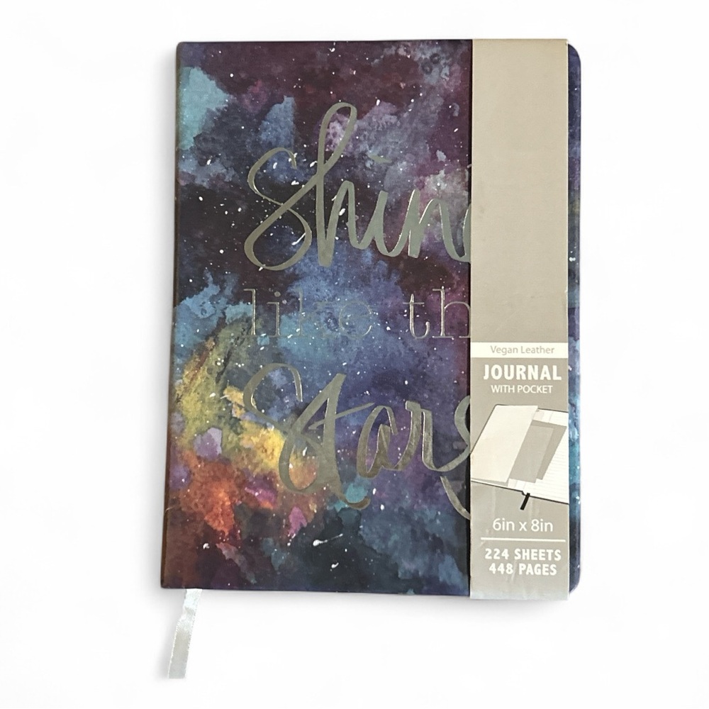 Vegan Leather Galaxy Journal “Shine Like the Stars” 6x8 NWT